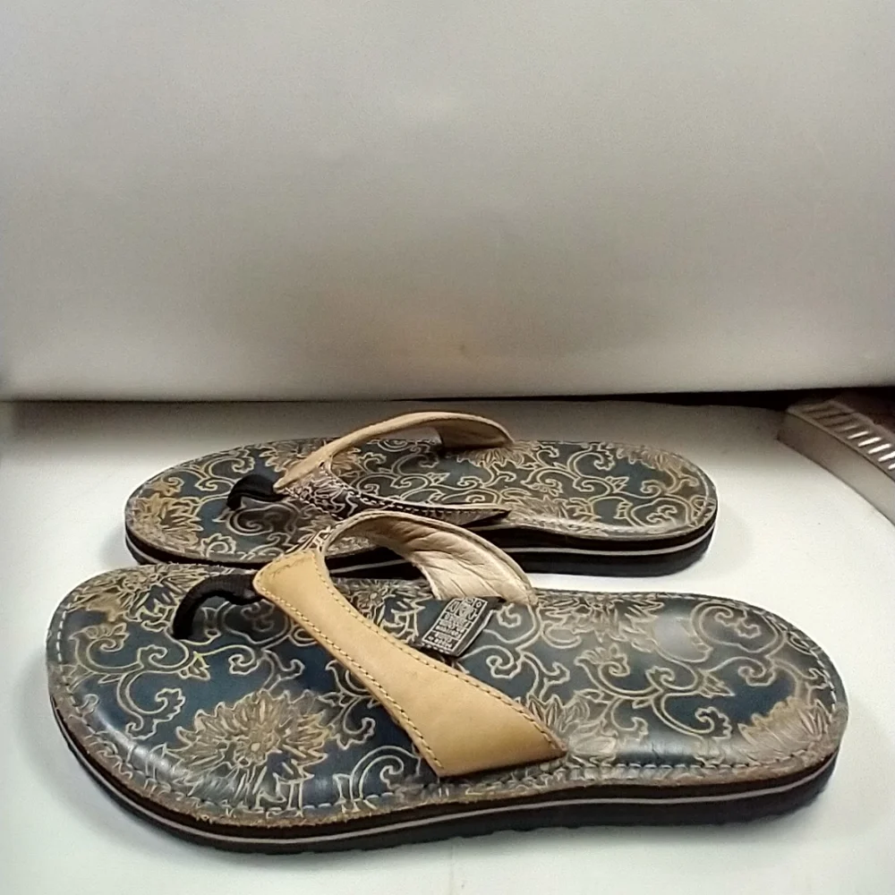 Teva Habit River Floral Leather Sandals Women's sz 7 (6160) - Picture 3 of 9